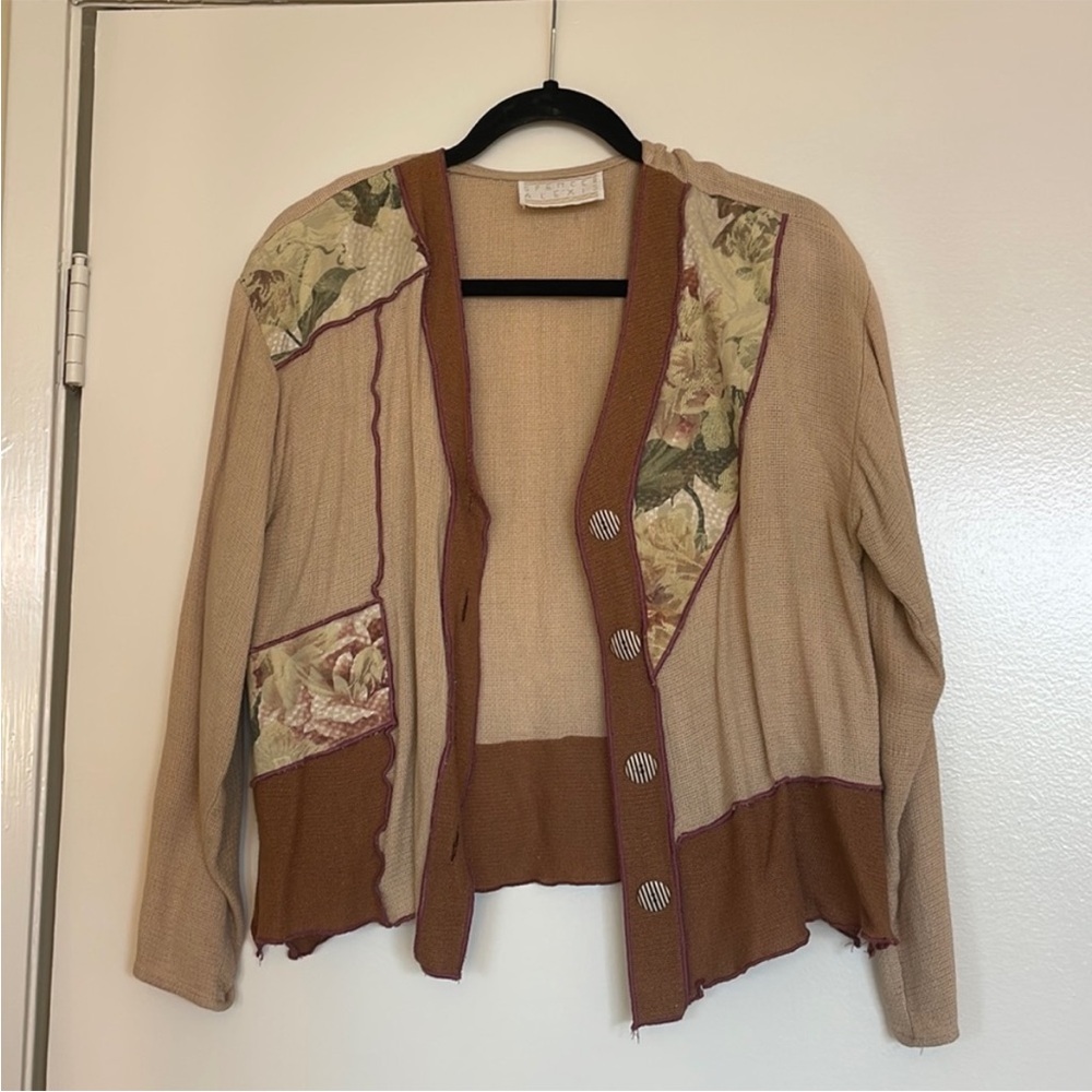 Floral Patchwork Vintage Spencer Alexis Cardigan with Button Details